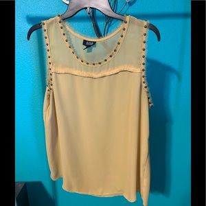 Yellow studded sleeveless top
